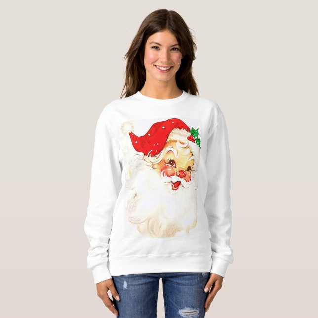Sweatshirt Vintage Santa T Shirt (Hel framsida)