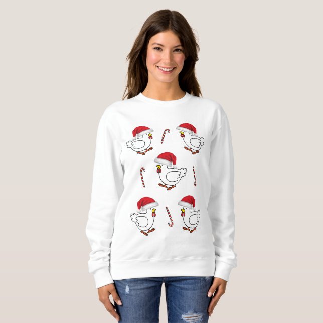 Sweatshirt Vintage Santa's Chickar T Shirt (Hel framsida)