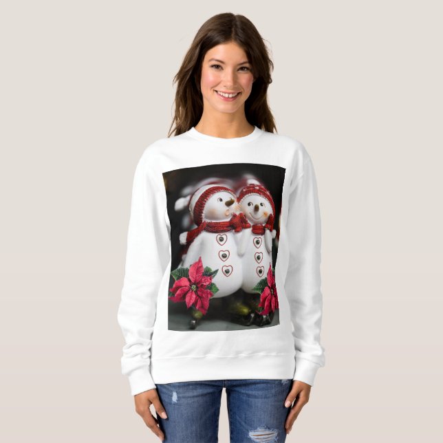 Sweatshirt Vintage Santa's Snögubbe T Shirt (Hel framsida)