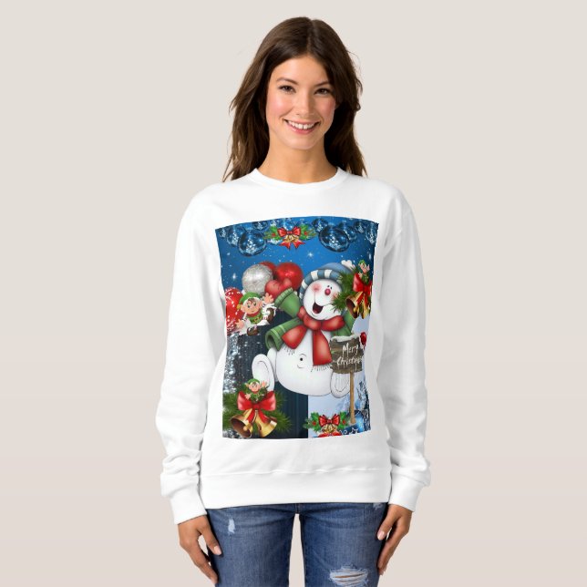 Sweatshirt Vintage Snögubbe Elf T Shirt (Hel framsida)