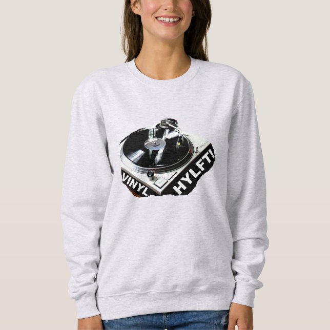 Sweatshirt VINYL HYLFT! mit Platte und Spieler T Shirt (Framsida)