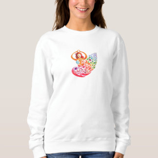 Sweatshirt Yoga Meditation Rainbow Woman Silouete T Shirt
