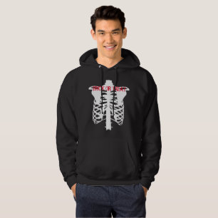 sweatshirts av svarta vita halloween skelettet hoodie
