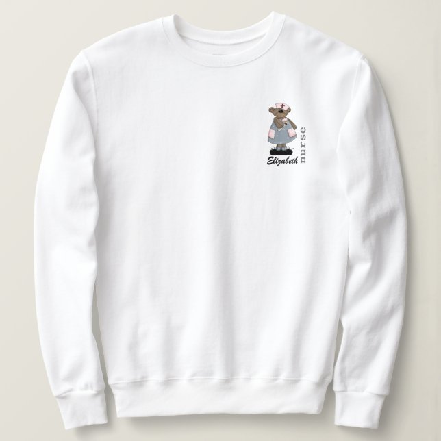 Sweatshirts för anpassade namn för akut Nalle för  T Shirt (Design framsida)