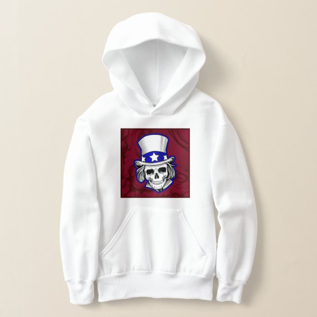 Sweatshirts - Tattoo Skull Wearing Hat T Shirt (Laydown)