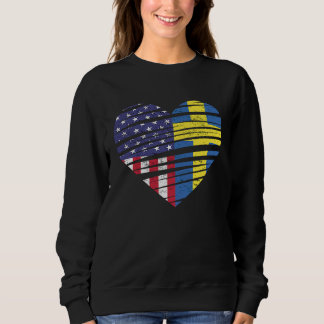 Sweden American Grown Heart USA Patriot Heritage M T Shirt
