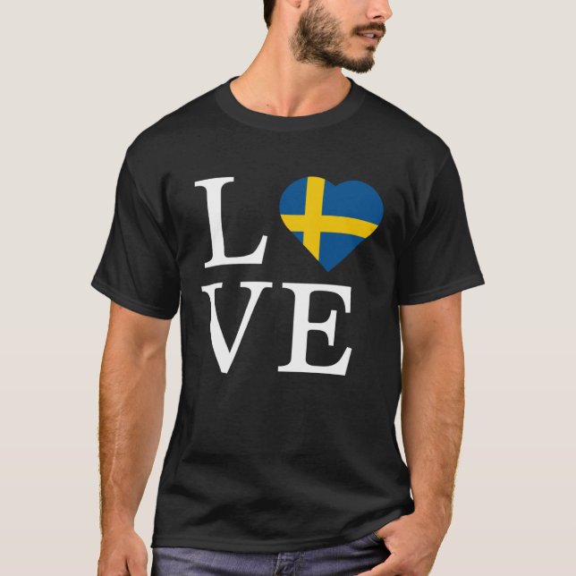 Sweden Flag Travel Vacation to Cute Swedish and Sc T Shirt (Framsida)
