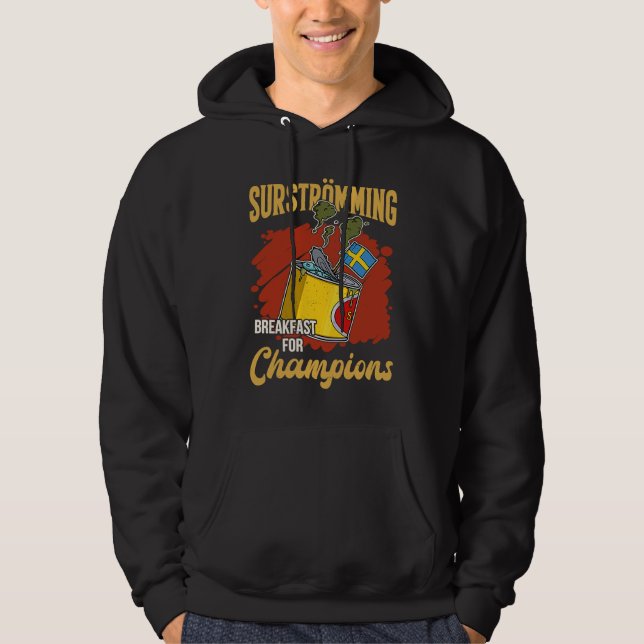 Sweden Swedish fish specialty Surstromming puke fi Hoodie (Framsida)