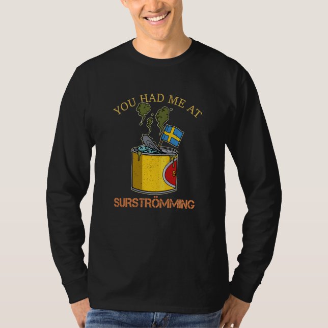 Sweden Swedish fish specialty Surstromming puke fi T Shirt (Framsida)