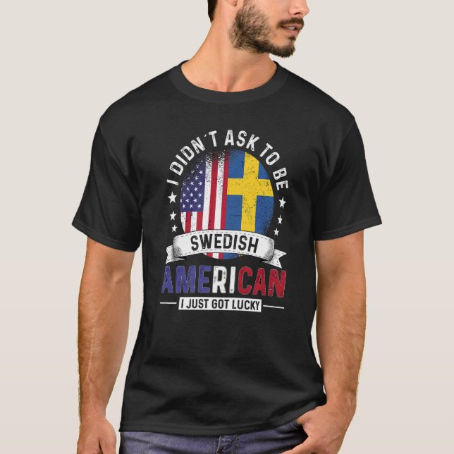 Swedish American Countries Flags Pride Country Swe T Shirt (Framsida)