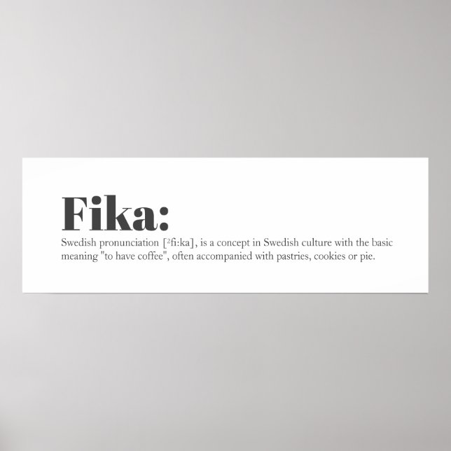 Swedish FIKA definition Poster (Framsidan)