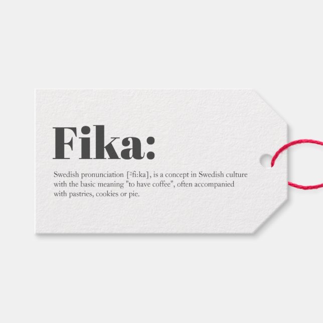 Swedish FIKA definition Presentetikett (Framsidan (Horisontell))