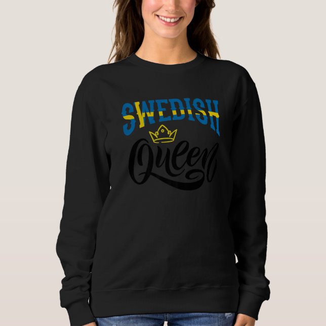 Swedish Queen Sweden Swedish Sweden Flag   T Shirt (Framsida)