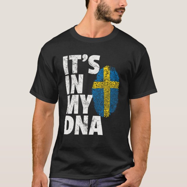 Swedish Sweden Flag IT's IN MY DNA Christmas Gift T Shirt (Framsida)