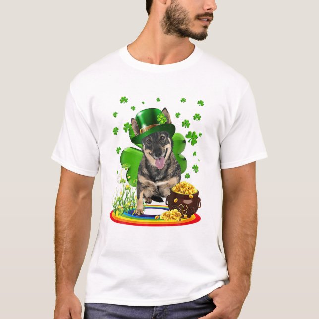 Swedish Vallhund St Patricks Day T Shirt (Framsida)