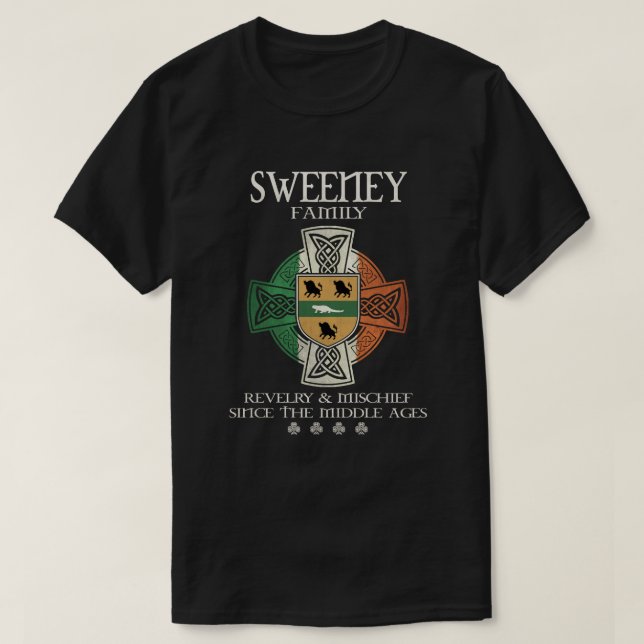 Sweeney Family Ireland Sweeney-efternamn T Shirt (Design framsida)