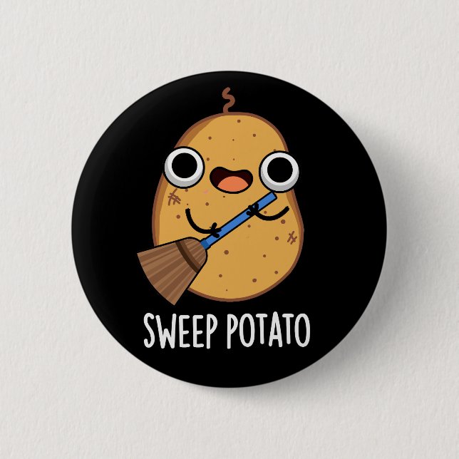 Sweep Potato Funny Sweet Potato Pun Mörk BG Knapp (Framsida)