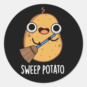 Sweep Potato Funny Sweet Potato Pun Mörk BG Runt Klistermärke