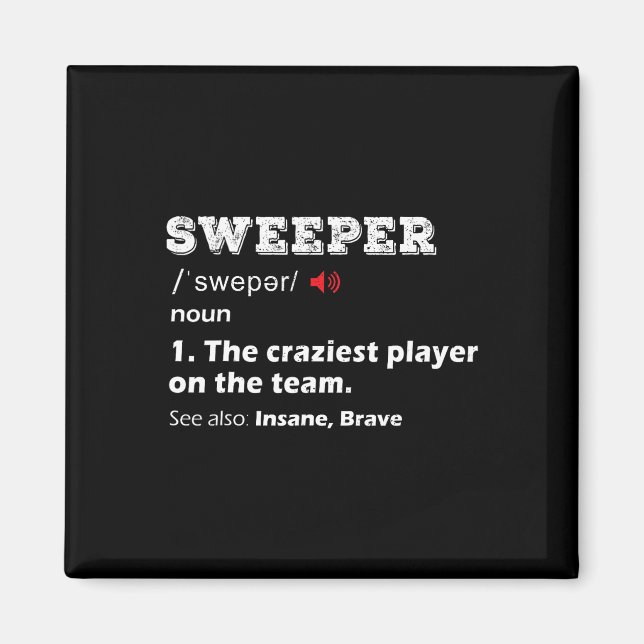 Sweeper Position Ungdomsfotbollslag Present Foo Magnet (Framsidan)