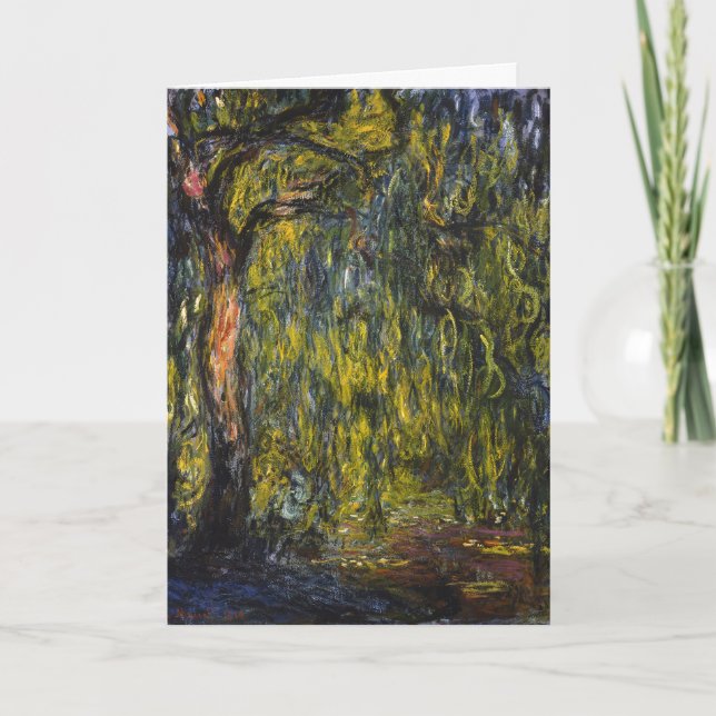 Sweeping Willow by Claude Monet, Classic Artwork Kort (Framsida)