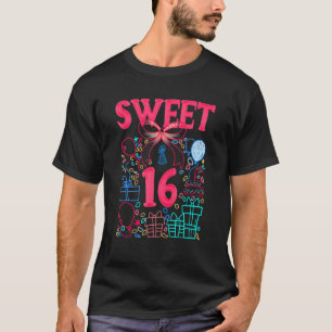 Sweet 16 Birthday Dekoration Teenager Tonåring Boy T Shirt