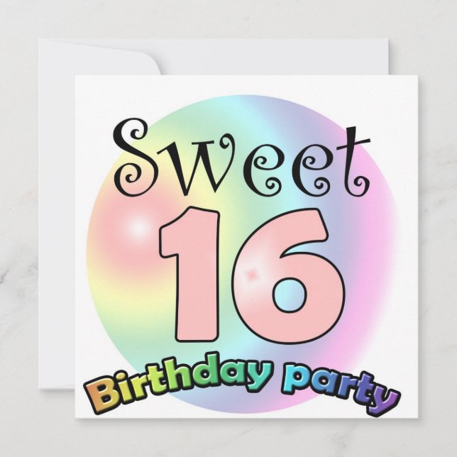Sweet 16 birthday invitation Custom Inbjudningar (Framsida)