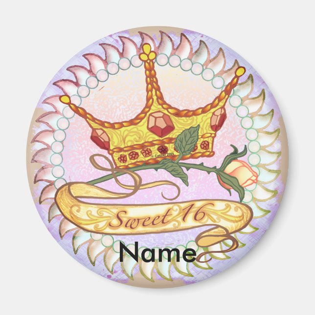 Sweet 16 Birthday Princess Magnet (Framsidan)