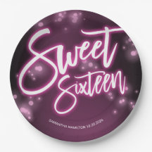 Sweet 16 Birthday Shock rosa Neon Glow Mörk Party