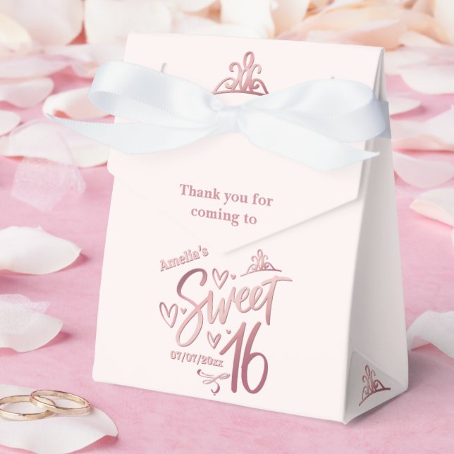 Sweet 16 blush pink presentaskar (Bröllop)