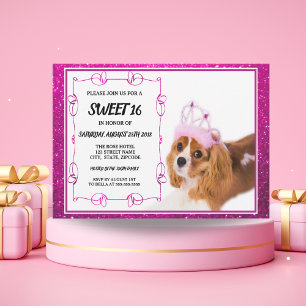 Sweet 16 Cavalier King Charles Spaniel-inbjudan Inbjudningar