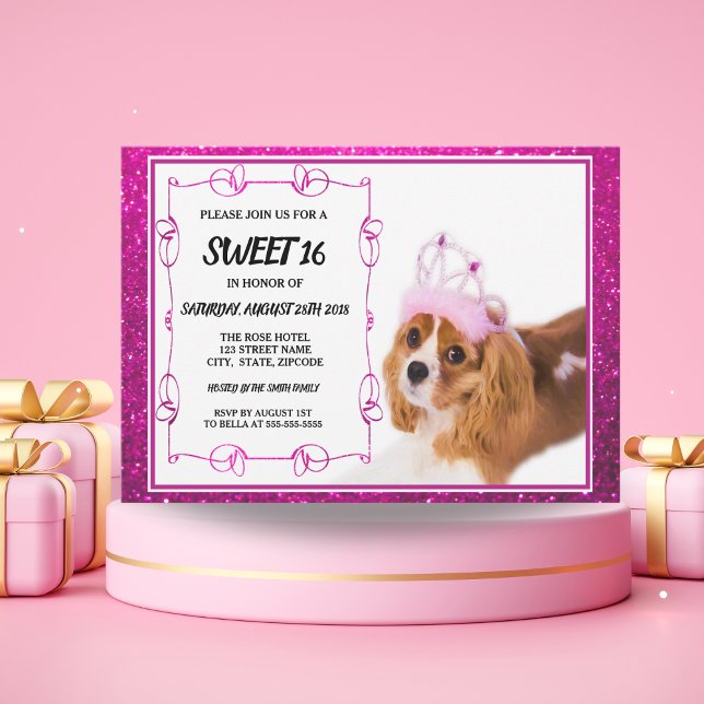 Sweet 16 Cavalier King Charles Spaniel-inbjudan Inbjudningar (Skapare uppladdad)