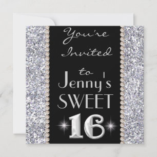 SWEET 16 Chics- och segmentpartiinbjudan Inbjudningar