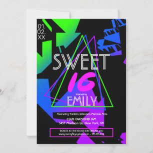 Sweet 16 Flyer Klubbtema Kampanjinbjudan Inbjudningar