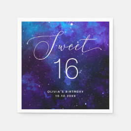 Sweet 16 Galaxy Birthday | Cosmic Sixteen Party Pappersservett