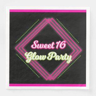 Sweet 16 Glödande Party Pappersservett