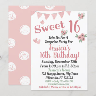 sweet 16 inbjudningar
