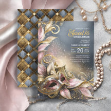 Sweet 16 Masqueraad Ro Guld ID1032