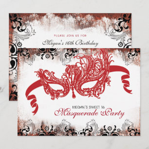 Sweet 16 Masqueraparty-inbjudan Inbjudningar