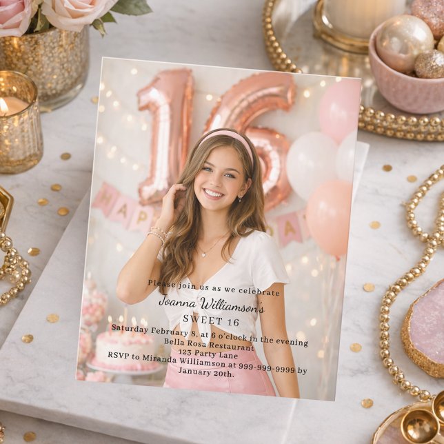 Sweet 16 photo birthday invitation (Skapare uppladdad)