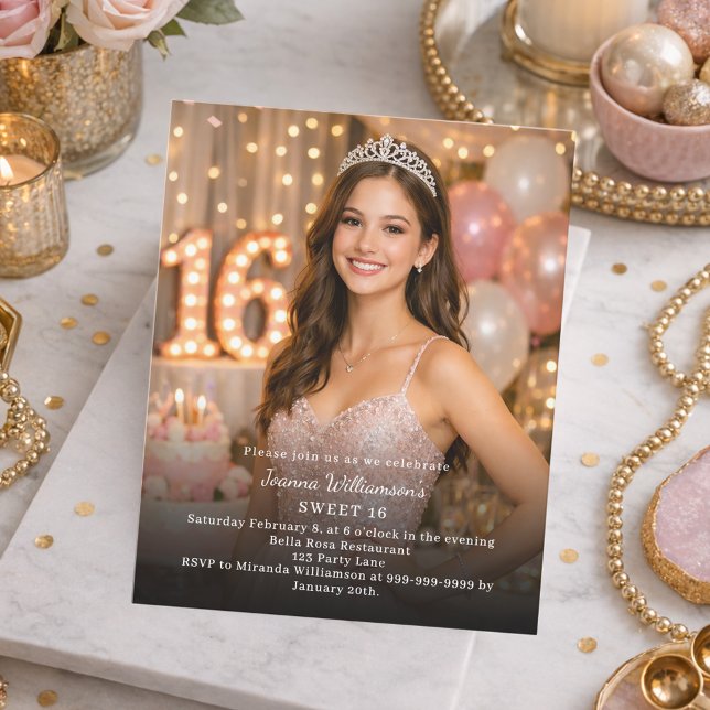 Sweet 16 photo invitation (Skapare uppladdad)