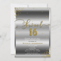 SWEET 16 Sexton silver- och guldfyllda konfettidok