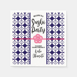 Sweet 16 Sushi party 花菱七宝紋 Hanabishi Shippo Pappersservett