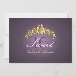 Sweet 16/tiara/ametist-inbjudningar inbjudningar