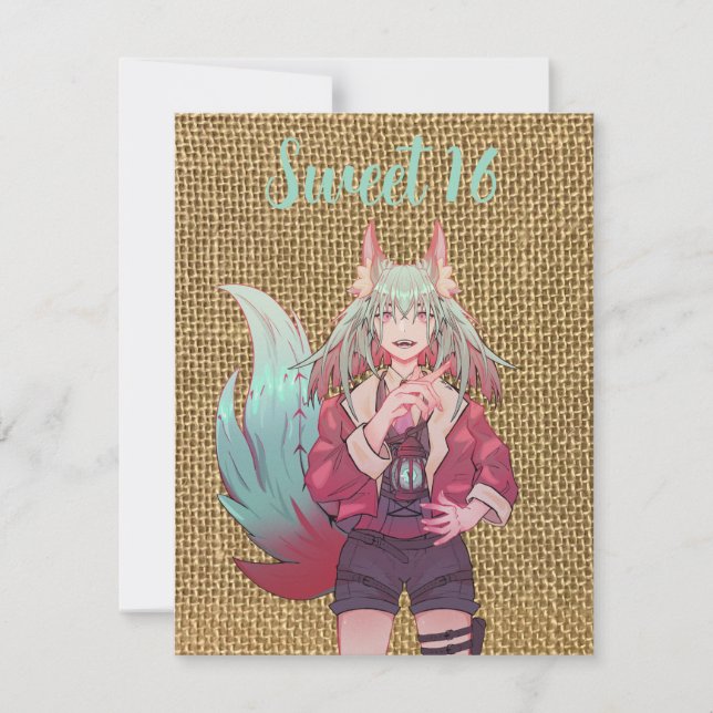 Sweet 16 VTuber Anime Kort (Framsida)