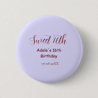 Sweet 16th birthday purple pastel mauve retro name knapp