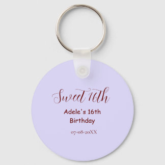 Sweet 16th birthday purple pastel mauve retro name nyckelring