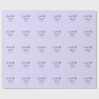 Sweet 16th birthday purple pastel mauve retro name presentpapper