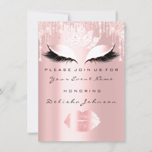 Sweet 16th Drips Rosa Quinceanera Party Princess Inbjudningar