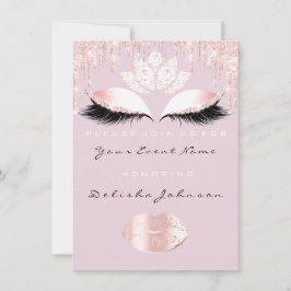 Sweet 16th Drips Rosa Quinceanera Royal Princess Inbjudningar