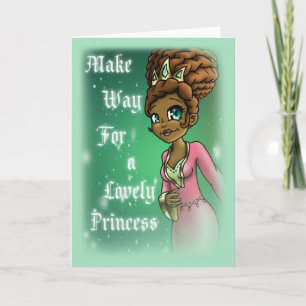 Sweet African American Princess Birthday Kort